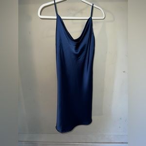 Silky, Draped Neck Dress - Size L